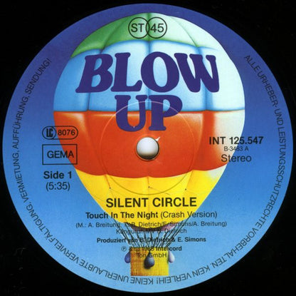 Silent Circle : Touch In The Night (Crash Version) (12", Maxi)