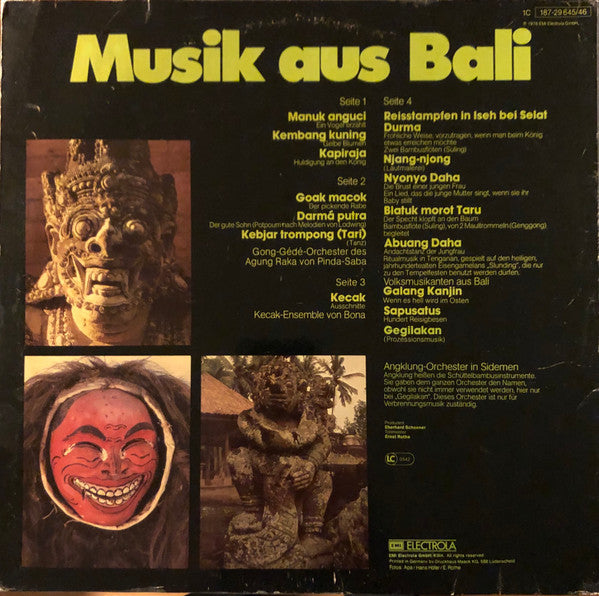 Various : Musik Aus Bali (2xLP)