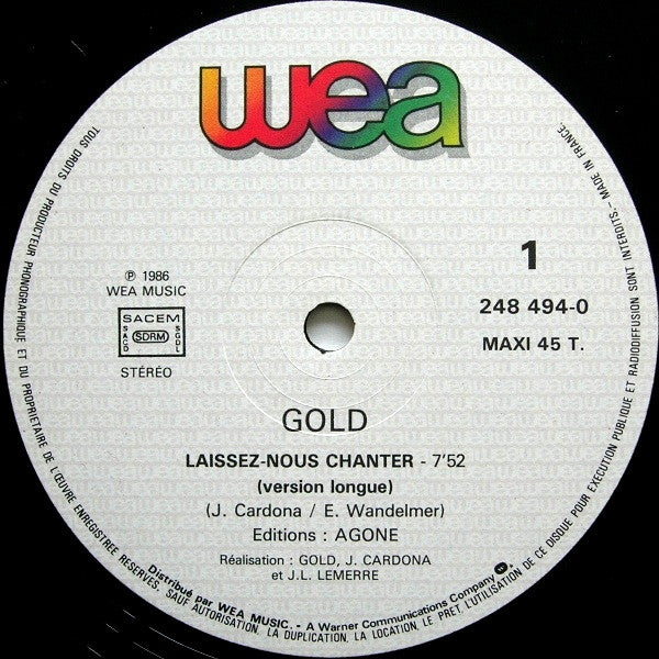 Gold (3) : Laissez-Nous Chanter (12", Maxi)