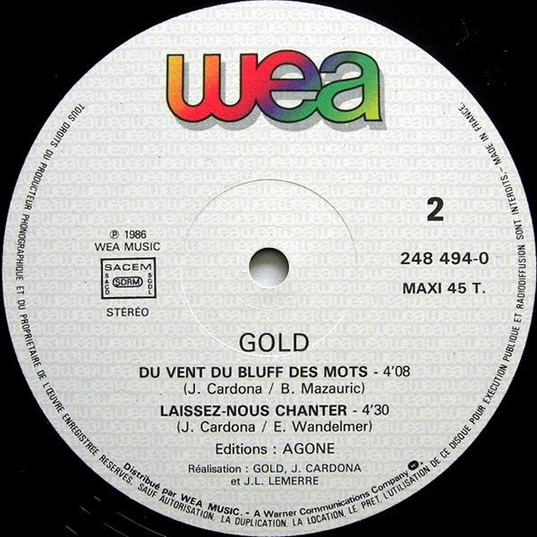 Gold (3) : Laissez-Nous Chanter (12", Maxi)