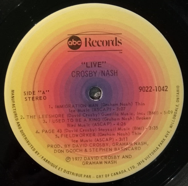 Crosby-Nash* : Live (LP, Album)