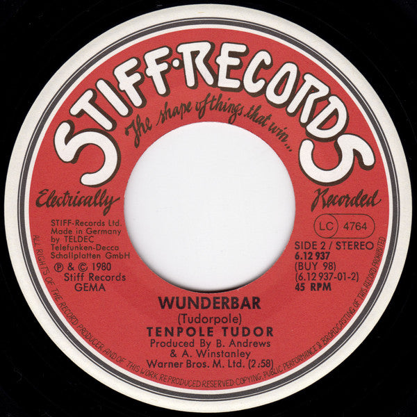 Tenpole Tudor : 3 Bells In A Row (7", Single)