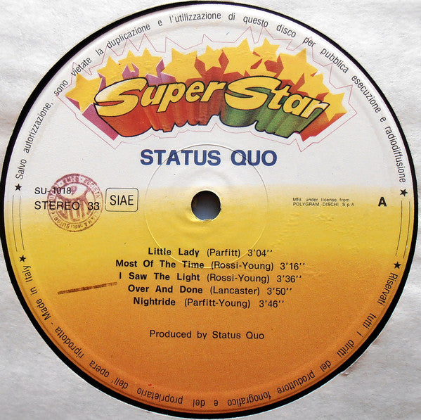 Status Quo : Rockin' Around With Status Quo (LP, Album, RE)