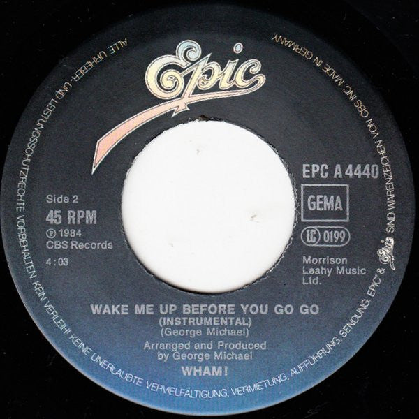 Wham! : Wake Me Up Before You Go-Go (7", Single)