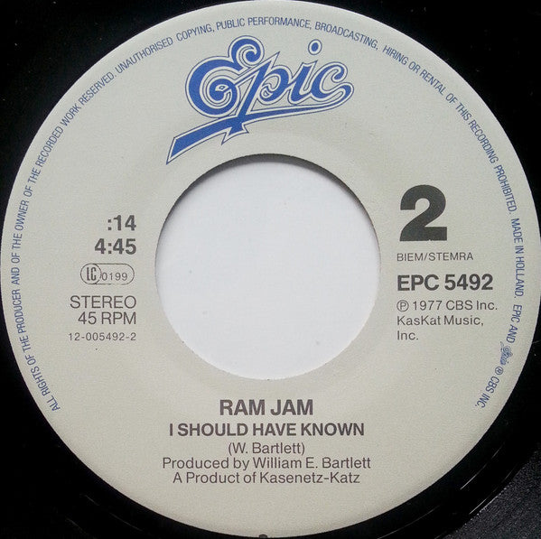 Ram Jam : Black Betty (7", Single)