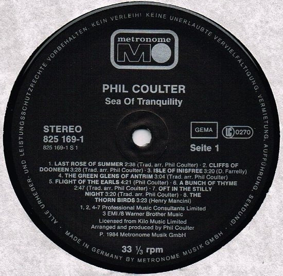 Phil Coulter : Sea Of Tranquility (LP, Album)