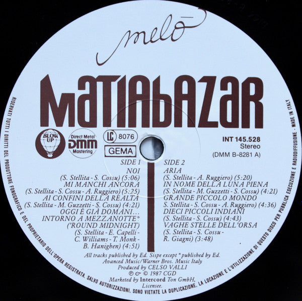 Matia Bazar : Meló (LP, Album)