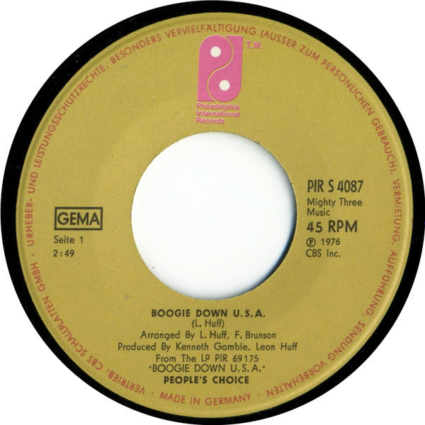 People's Choice : Boogie Down U.S.A. / Are You Sure (7")