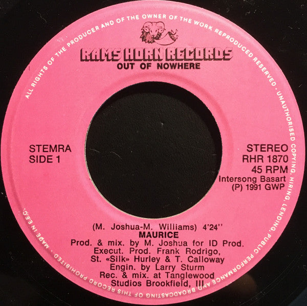 Maurice* : Out Of Nowhere / Melody (7")