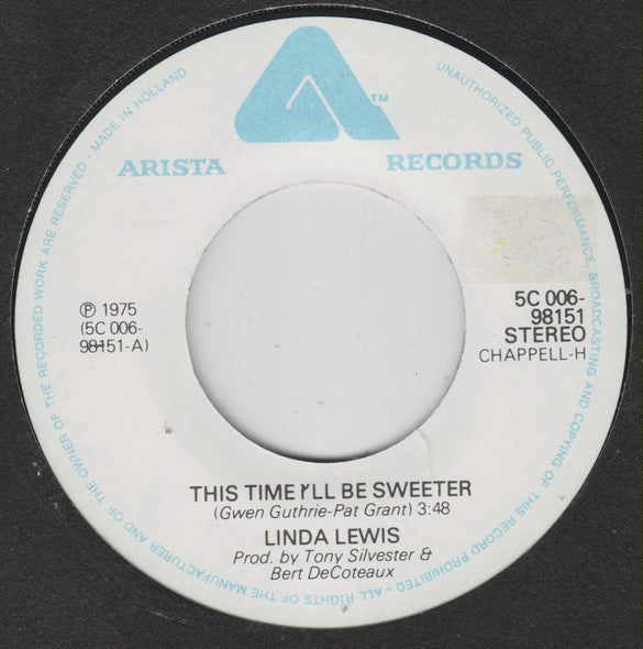 Linda Lewis : This Time I'll Be Sweeter (7")