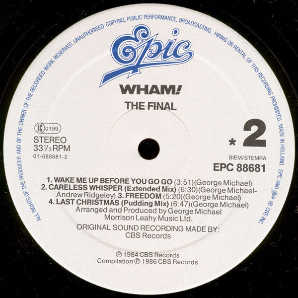 Wham! : The Final (2xLP, Comp)