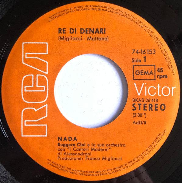 Nada (8) : Il Re Di Denari (7")