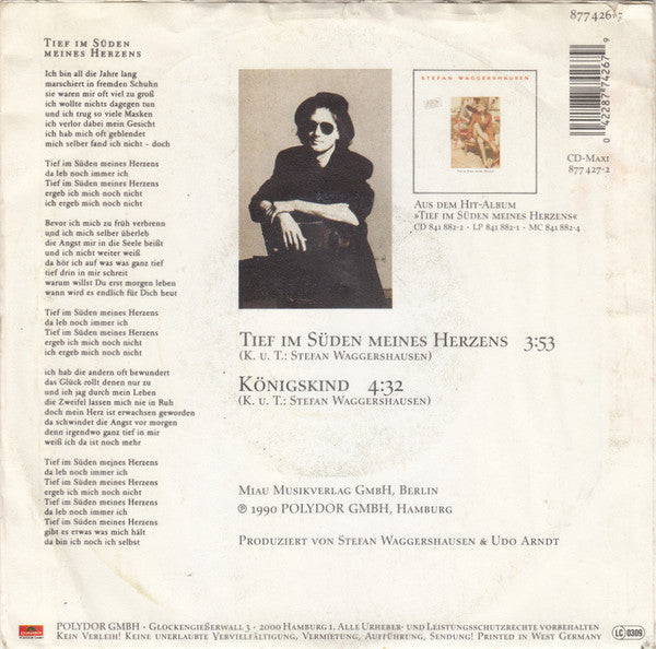 Stefan Waggershausen : Tief Im Süden Meines Herzens (7", Single)