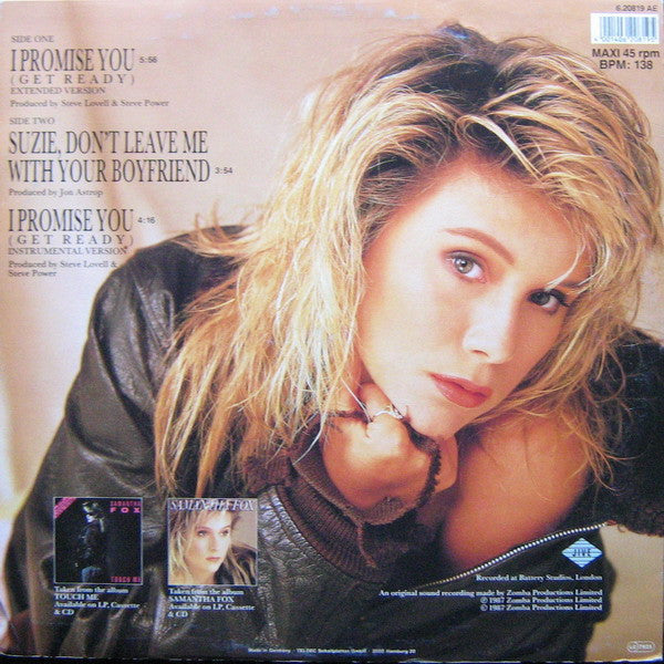 Samantha Fox : I Promise You (Get Ready) (12", Maxi)
