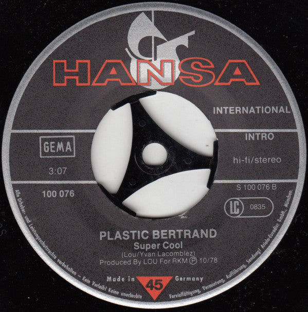 Plastic Bertrand : C'est Le Rock'n'Roll (7", Single)