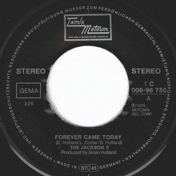 The Jackson 5 : Forever Came Today (7", Single)