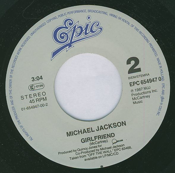 Michael Jackson : Liberian Girl (7", Single)