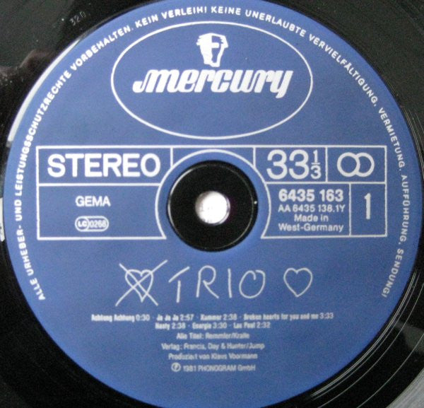 Trio : Trio (LP, Album, RE)
