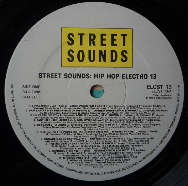 Various : Street Sounds Hip Hop Electro 13 (LP, Comp, Mixed)