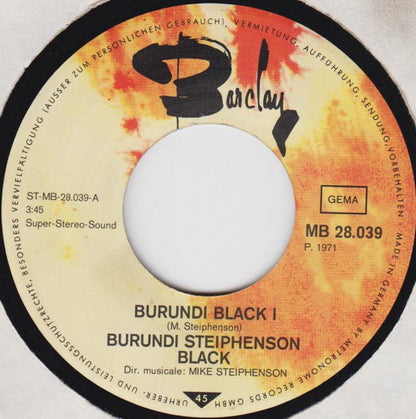 Burundi Steïphenson Black* : Burundi Black (7")