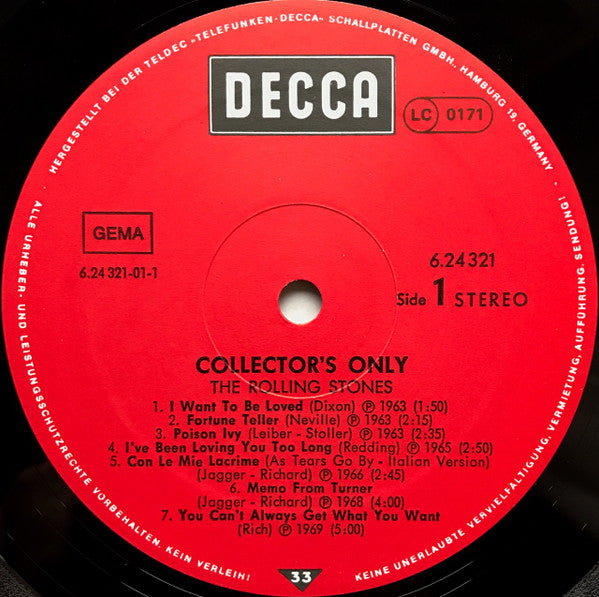 The Rolling Stones : Collector's Only (LP, Comp, Mono)