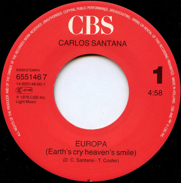 Santana / Christie : Extrait De La Compilation Les Années 70 (7", Single, RE)