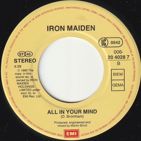 Iron Maiden : Holy Smoke (7", Single)