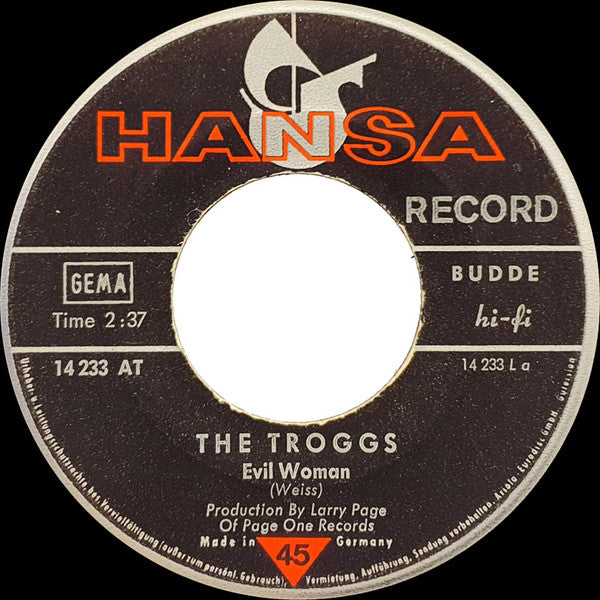 The Troggs : Evil Woman / Sweet Madeleine (7", Single, Mono)