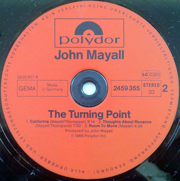 John Mayall : The Turning Point (LP, Album, RE)