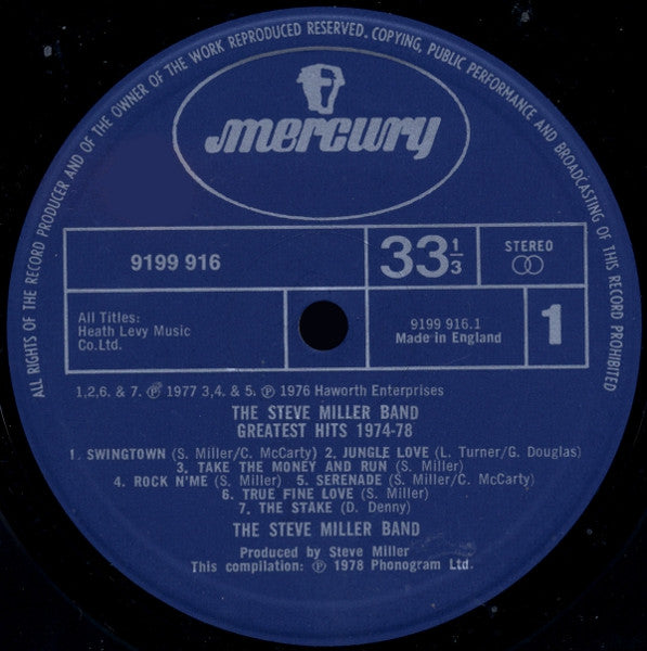 Steve Miller Band : Greatest Hits 1974-78 (LP, Comp)