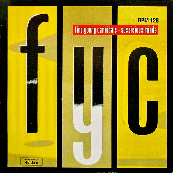 Fine Young Cannibals : Suspicious Minds (12", Maxi)