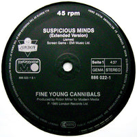 Fine Young Cannibals : Suspicious Minds (12", Maxi)