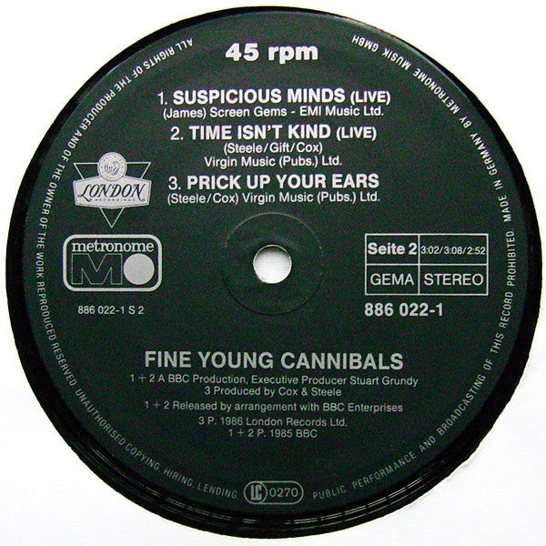 Fine Young Cannibals : Suspicious Minds (12", Maxi)