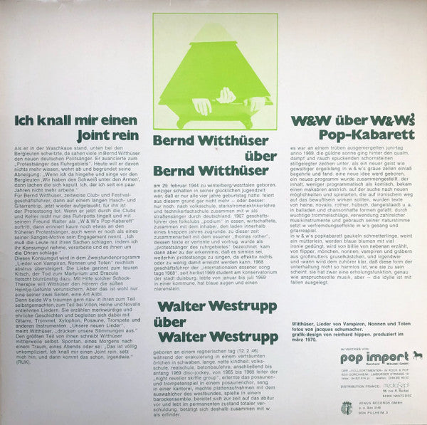 Bernd Witthüser : Lieder Von Vampiren, Nonnen Und Toten (LP, Album, RE, Gat)