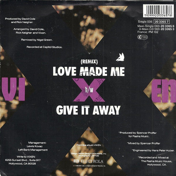 Vixen (2) : Love Made Me (7", Single)