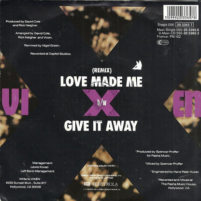 Vixen (2) : Love Made Me (7", Single)