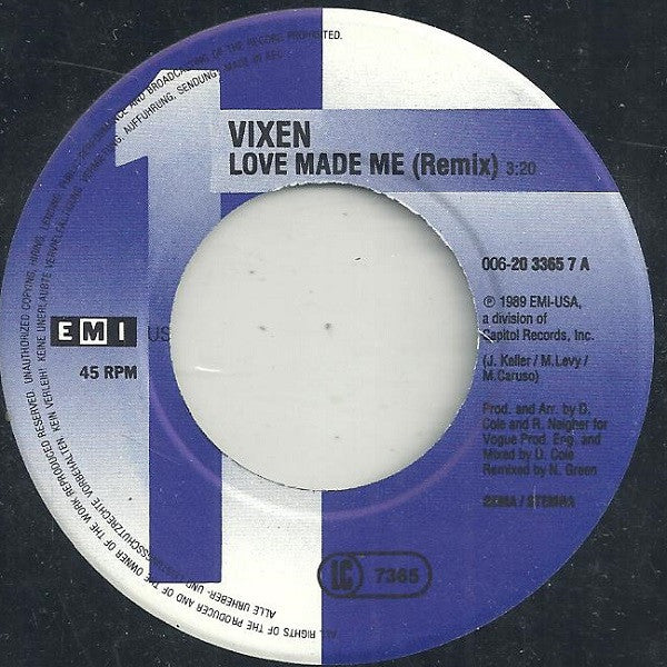 Vixen (2) : Love Made Me (7", Single)