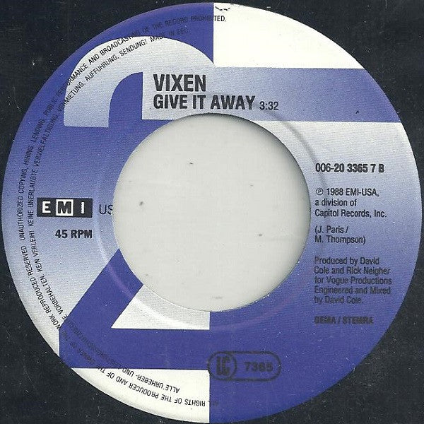 Vixen (2) : Love Made Me (7", Single)