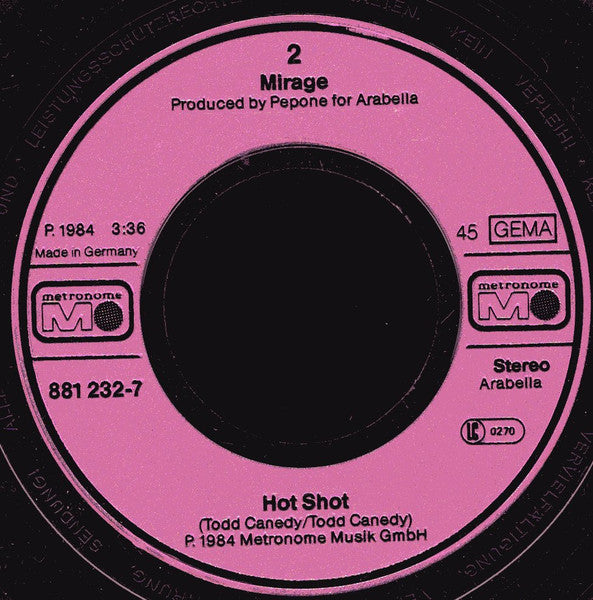 Mirage (7) : Get Down (7", Single)