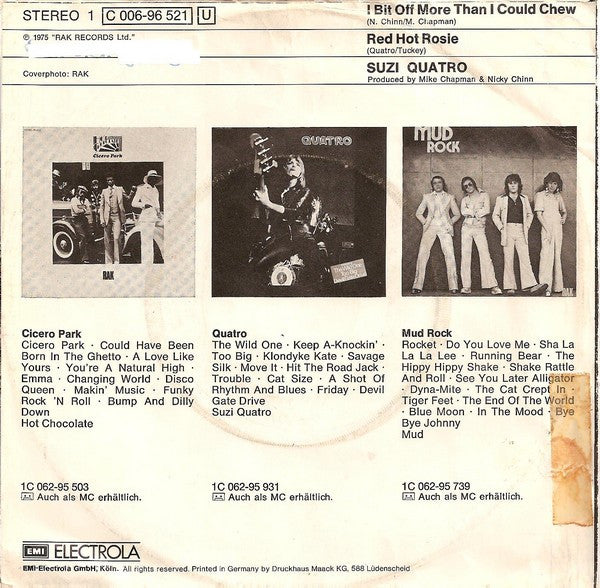 Suzi Quatro : I Bit Off More Than I Could Chew (7", Single)