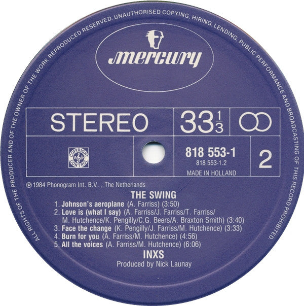 INXS : The Swing (LP, Album, Blu)