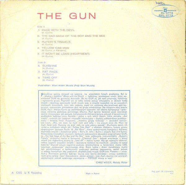 The Gun : The Gun (LP, Album, RE, Blu)