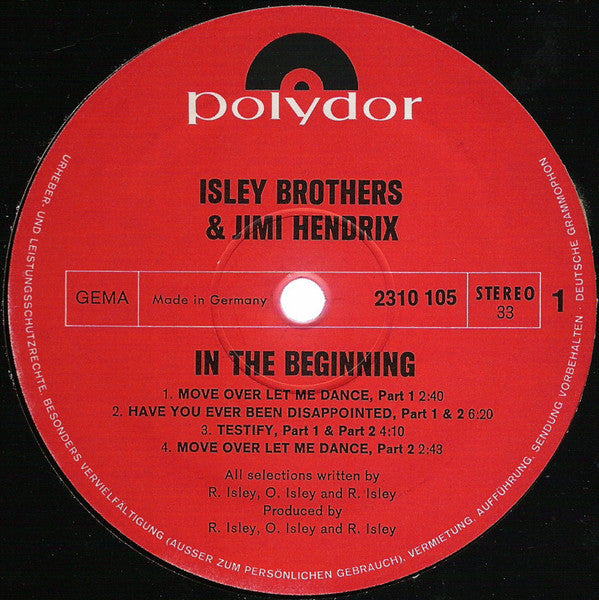 The Isley Brothers & Jimi Hendrix : In The Beginning (LP, Comp)