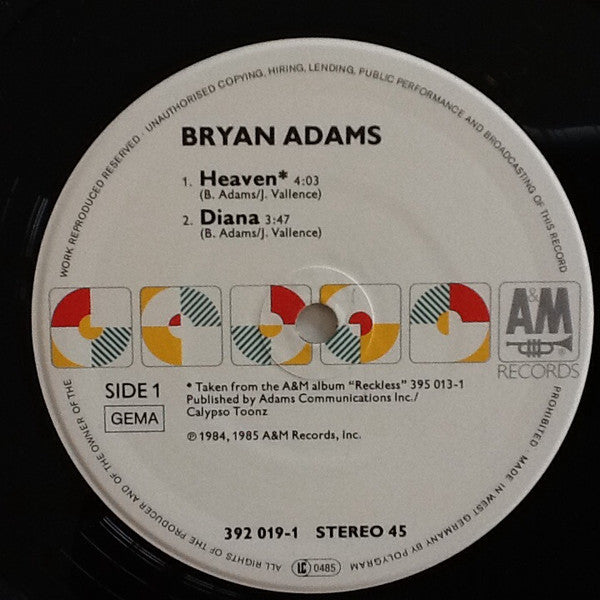 Bryan Adams : Heaven (12", Maxi)