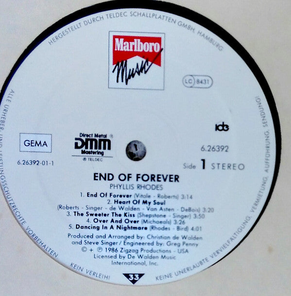Phyllis Rhodes : End Of Forever (LP, Album)