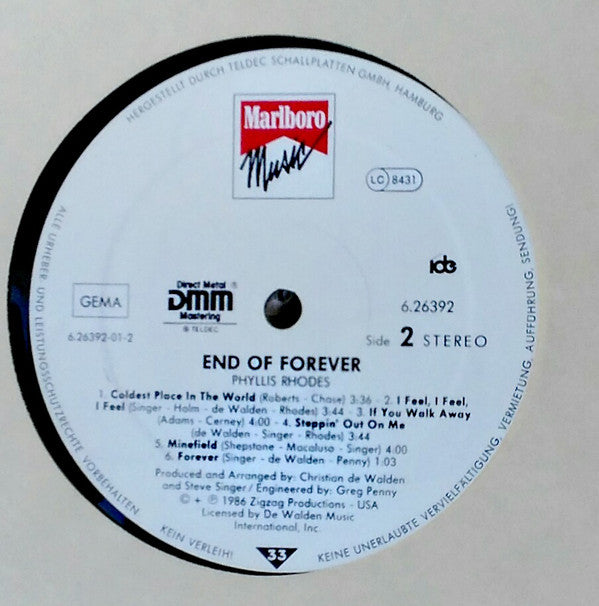 Phyllis Rhodes : End Of Forever (LP, Album)