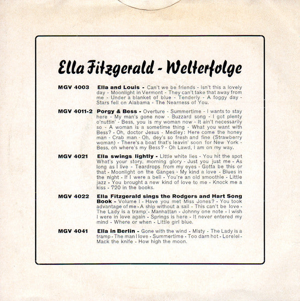 Ella Fitzgerald : Mr. Paganini / Ich Fühle Mich Crazy (7", Single)