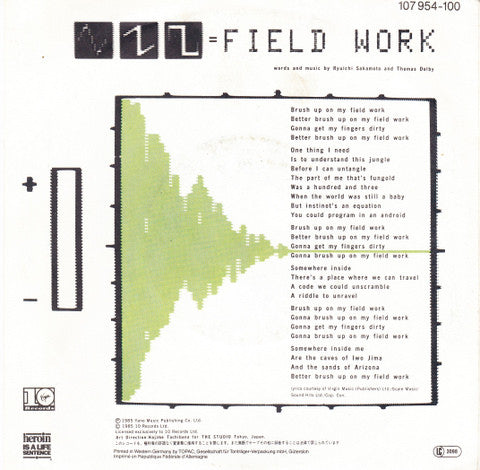 Ryuichi Sakamoto Featuring Thomas Dolby : Field Work (7", Single)