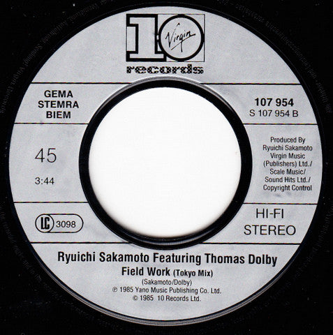 Ryuichi Sakamoto Featuring Thomas Dolby : Field Work (7", Single)