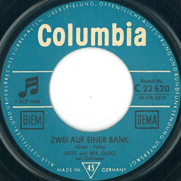 Gitte* & Rex* : Zwei Auf Einer Bank (7", Single, Mono)